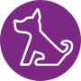 Outline logo of a dog